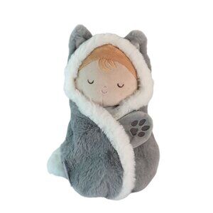 Douglas Baby Hug Plush Wolf Swaddle 12" Stuffed Doll Toy #6055